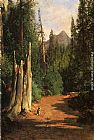 Thomas Hill Canvas Paintings - Black Butte, Mount Shasta